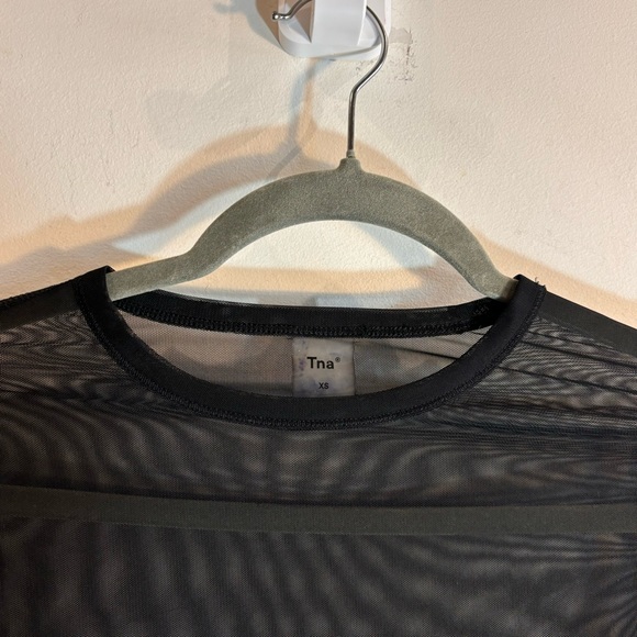 TNA Sz XS Long Sleeve Tee T-Shirt Sheer Crew Neck Lightweight Minimalist Style - Picture 3 of 6